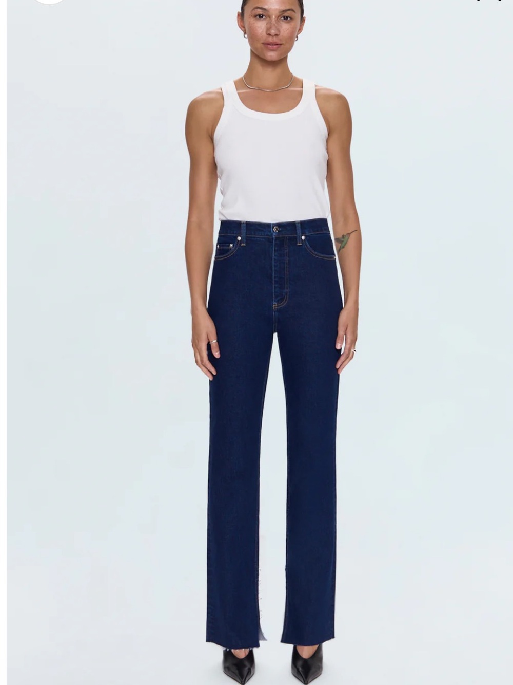 NWT Pistola Colleen Slim Boot Jeans 29 Super High Rise Dark Wash Side Slit